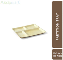 Load image into Gallery viewer, SDPMart Premium Leaf Plates - 10x9" Partition - U2L2 - 25 Nos