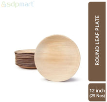 Load image into Gallery viewer, SDPMart Premium Leaf Plates - 12" Round Deep - 25 Nos