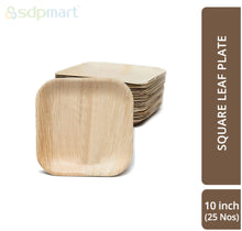 Load image into Gallery viewer, SDPMart Premium Leaf Plates - 10" Square Plate - 25 Nos