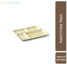 Load image into Gallery viewer, SDPMart Premium Leaf Plates - 10x9&quot; Partition - U2L2 - 25 Nos
