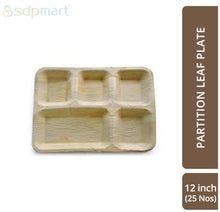 Load image into Gallery viewer, SDPMart Premium Leaf Plates - 12&quot; Partition - U3L2 - 25 Nos
