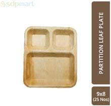 Load image into Gallery viewer, SDPMart Premium Leaf Plates - 9x8&quot; Partition - U2L1 -  25 Nos
