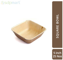 Load image into Gallery viewer, SDPMart Premium Leaf Plates - 5&quot; Square Bowl - 25 Nos
