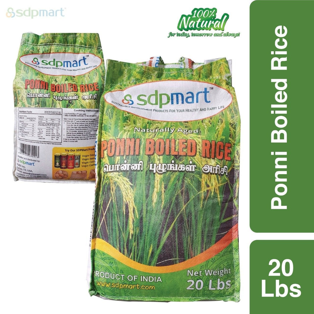 SDPMart Premium Ponni Boiled Rice - 20 Lbs